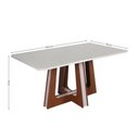 Ver imagem 3 de Conjunto Mesa Retangular Agnes Vidro Off White 6 Cadeiras Stela com Apliques Corriente Areia