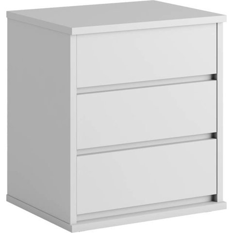 Mesa de Cabeceira 3 Gavetas Telescópicas Mdf - Grécia-branco - Bianchi Móveis