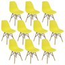 Kit 10 Cadeiras Charles Eames Eiffel Wood Design Amarelo - 1