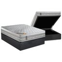 Ver imagem 1 de Cama Box Baú Casal: Colchão Molas Ensacadas Castor Pocket Premium Gel + Base Crc Suede Gray(