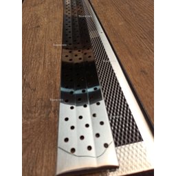 Ralo Linear 7,5cm x 50cm Inox 304 concava com suporte e Tela Anti Insetos Borda de Piscina Varanda F - 3