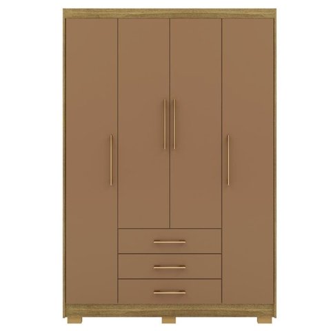 Guarda Roupa Solteiro 120 Cm 4 Portas 10088 Nature Camarim Vlr
