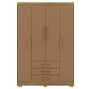 Ver imagem 1 de Guarda Roupa Solteiro 120 Cm 4 Portas 10088 Nature Camarim Vlr