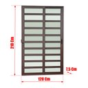 Ver imagem 4 de Porta Correr c/Trav.2F.Móv.210x120 Elite c/Fechad.Tet.V.Lis.Marrom Corten Brimak