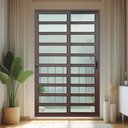 Ver imagem 2 de Porta Correr c/Trav.2F.Móv.210x120 Elite c/Fechad.Tet.V.Lis.Marrom Corten Brimak