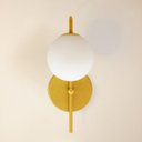 Ver imagem 2 de Luminária Arandela Parede Globo Vidro 12 Jabuticaba Dourado