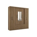 Ver imagem 1 de Guarda Roupa Casal 8 Portas e 4 Gavetas C/ Espelho Nápoles Jatoba - Santos Andirá