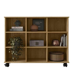 Nicho Organizador com 9 Nichos e Rodízios Cor Freijo - Qmovi