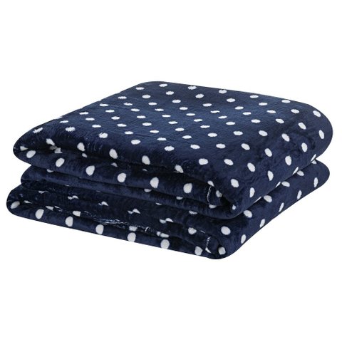 Manta Queen Balls Microfibra Decorativa Marinho Lilly Home Enxovais Manta Balls