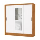 Ver imagem 2 de Guarda-Roupa Casal com Espelhos 3 Portas de Correr e 3 Gavetas 179cm Multimóveis CR35564 Madeirado/