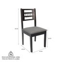 Ver imagem 3 de Kit 2 Cadeiras Madeira Assento Estofado e Encosto Ripado Afrodite Preto