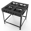 Ver imagem 2 de Fogão Industrial 4 Bocas Baixa Pressão Sem Forno Realce Cr220 Preto Preto N/a