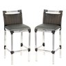 Kit 2 Banquetas Hugo com Assento Estofado em Trama dulpa e Alumínio para Bar, Balcão - Preto C6 - 1