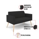Ver imagem 6 de Sofá Namoradeira com 2 Poltronas Pés Palito Natural Marisa Veludo Preto D03 - D'Rossi