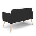 Ver imagem 5 de Sofá Namoradeira com 2 Poltronas Pés Palito Natural Marisa Veludo Preto D03 - D'Rossi