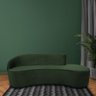 Sofá Curvo 03 Lugares 210cm Eron Veludo Verde - CasaePoltrona - 2