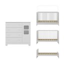 Ver mais imagens de Berço 3 em 1 para Colchão 130x60cm com Cômoda 1 Porta 4 Gavetas Sol Multimóveis Mp4740 Branco