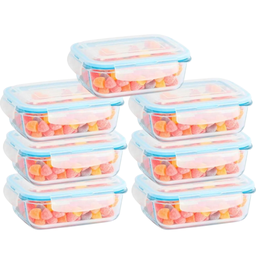 7 Un Pote Hermético de Vidro 370ml Marmita Fitness Azul - 1