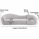 Ver imagem 5 de Sofá Star 230 Cm Orgânico Decorativo Sala Recepção Zahav:off White