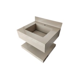 Lavatorio em Porcelanato com Prateleira 60x50 Bege - 1