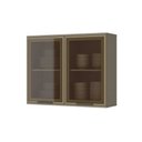 Ver imagem 1 de Armário de Cozinha Aéreo Henn Connect com 2 Portas de Vidro 80cm - Cor Duna
