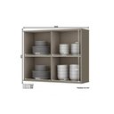 Ver imagem 2 de Armário de Cozinha Aéreo Henn Connect com 2 Portas de Vidro 80cm - Cor Duna
