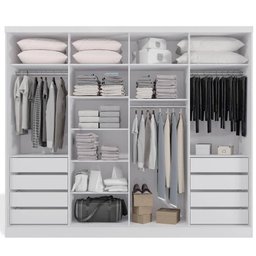 Guarda-Roupa Casal Kappesber G551 2 Portas de Correr 8 Gavetas e Espelho - Branco - 3