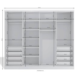 Guarda-Roupa Casal Kappesber G551 2 Portas de Correr 8 Gavetas e Espelho - Branco - 4