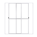 Ver imagem 1 de Porta Sacada de Aluminio Branco 2 Folhas Móveis com Trinco 2,10x1,50