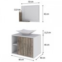 Ver imagem 3 de Armário de Banheiro com Cuba e Espelho 1 Porta 2 Prateleiras Branco Chess/Carvalho Dark 13689 - Comp