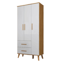 Ver imagem 1 de Guarda Roupa Infantil Peroba Sky 3 Portas Cor Branco/amêndoa