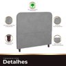 Cabeceira Casal King Size Estofada para Cama Box Lizza Veludo Cor Cinza Claro - 2