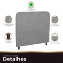 Ver imagem 2 de Cabeceira Casal King Size Estofada para Cama Box Lizza Veludo Cor Cinza Claro