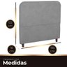 Cabeceira Casal King Size Estofada para Cama Box Lizza Veludo Cor Cinza Claro - 3