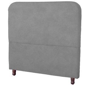Cabeceira Casal King Size Estofada para Cama Box Lizza Veludo Cor Cinza Claro