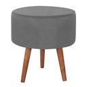 Ver imagem 1 de Puff Puf Redondo Pes Palito 44x40cm Suede Cinza Escuro MPassos