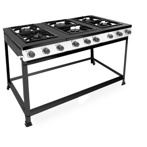 Fogão Semi-industrial Clarice Imperador Gás 6 Bocas sem Forno Prt/bco