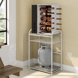 Balcão Buenos Aires para Churrasqueira com Tampo de Granito ocre estrutura aço carbono - Fabone - 2