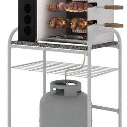 Balcão Buenos Aires para Churrasqueira com Tampo de Granito ocre estrutura aço carbono - Fabone - 4