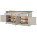 Ver imagem 3 de Balcão Buffet de Madeira Maciça com 3 Portas e 3 Gavetas Cinza Lavado