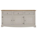 Ver imagem 2 de Balcão Buffet de Madeira Maciça com 3 Portas e 3 Gavetas Cinza Lavado