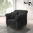 Ver imagem 7 de Kit 2 Poltronas Veludo Preto Pés Castanho