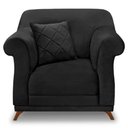 Ver imagem 6 de Kit 2 Poltronas Veludo Preto Pés Castanho