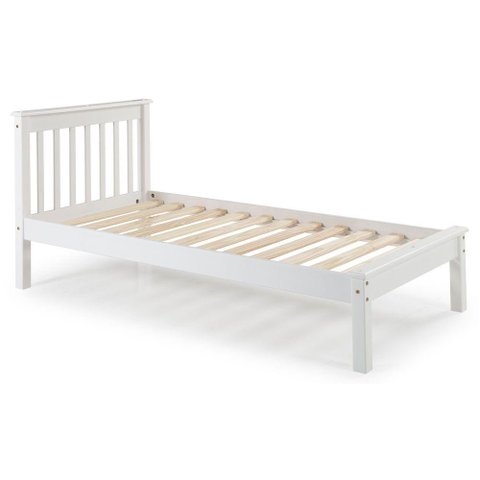 Cama Solteiro Inglesa em Madeira Maciça Mv Outlet Branco