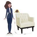 Ver imagem 4 de Poltrona Decorativa Clássica Base em Madeira Suede Marrom