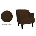 Ver imagem 2 de Poltrona Decorativa Clássica Base em Madeira Suede Marrom