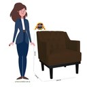 Ver mais imagens de Poltrona Decorativa Clássica Base em Madeira Suede Marrom