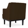 Poltrona Decorativa Clássica Base em Madeira Suede Marrom - 3