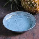 Ver imagem 4 de Kit 12 Pratos Fundos 830ml Cerâmica Azul Linhas Breeze 22,5cm Mesa Jantar Porto Brasil