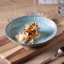 Ver imagem 3 de Kit 12 Pratos Fundos 830ml Cerâmica Azul Linhas Breeze 22,5cm Mesa Jantar Porto Brasil